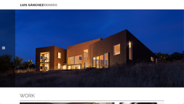 Portafolio web del Arquitecto Luis SánchezRenero, Comparte su trabajo y publicaciones. Sitio web administrable y responsivo.