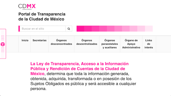 Centralized portal for uploading transparency documents available to all dependencies of the Government of Mexico City